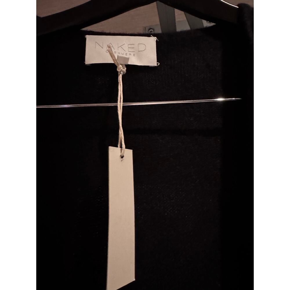 NakedCashmere 100% Cashmere Fringe Long Cardigan Sweater Black Size S - Picture 7 of 10